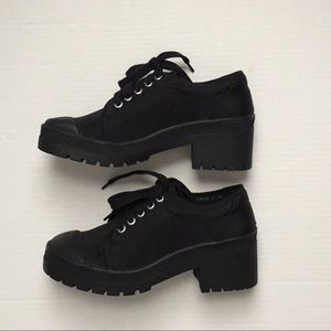 Jeffrey Campbell Award Black Tuff Nylon Shoes 7.5